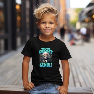 Tricou you're right genius Negru, Copii | Dama | Barbat - Img 6