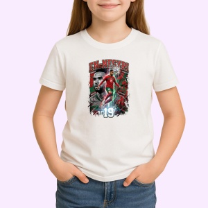 Tricou Youssef En Nesyri Maroc Atacant Fotbal, din bumbac 100% , tricou alb pentru Copii | Dama | Barbat - Img 2