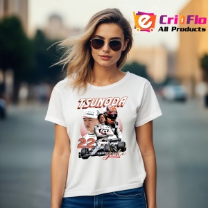 Tricou Yuki Tsunoda Colaj Costum Alb Si Masina Alfatouri Formula 1, Copii | Dama | Barbat - Img 9