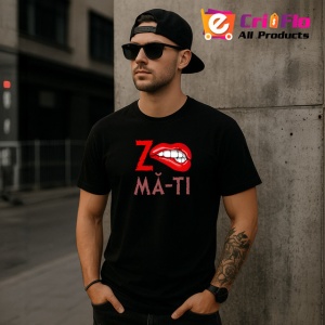Tricou Z Ma-Ti Buze Rosii Muscate Mesaj Amuzant Ironic, din bumbac 100%, tricou negru Copii | Dama | Barbat - Img 6