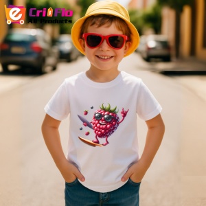 Tricou Zmeura amuzanta de vara cool, Fructe, Copii | Dama - Img 3