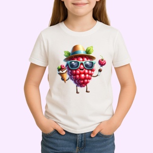 Tricou Zmeura amuzanta de vara cu inghetata, Fructe, Copii | Dama