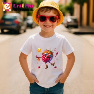 Tricou Zmeura amuzanta de vara dansator la soare, Fructe, Copii | Dama - Img 3