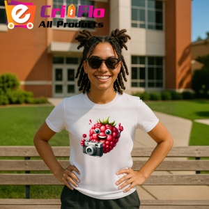 Tricou Zmeura amuzanta de vara fotograf, Fructe, Copii | Dama - Img 11