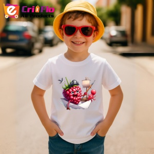 Tricou Zmeura amuzanta de vara navigator pirat, Fructe, Copii | Dama - Img 3