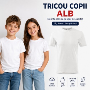Tricouri copii simple din bumbac 100% – fete și băieți, 20 culori - Img 8