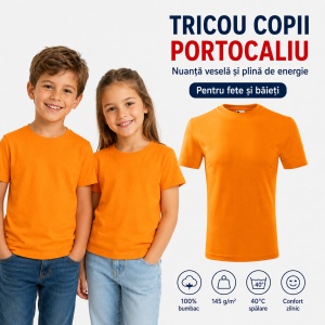 Tricouri copii simple din bumbac 100% – fete și băieți, 20 culori - Img 18