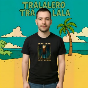 Tung Tung Tung Sahur Scary ** Tricou Tralalero Tralala Copii | Dama | Barbat - Img 9