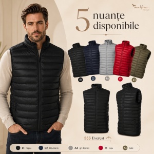 Vestă Bărbați tip Jachetă Fără Mâneci, Matlasată, Ușoară și Călduroasă – Everest 553 - Img 5