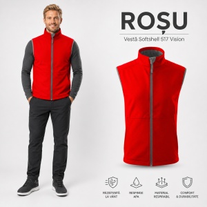 Vestă Bărbați tip Jachetă fără Mâneci Softshell, Elastică și Călduroasă – Vision 517 - Img 15