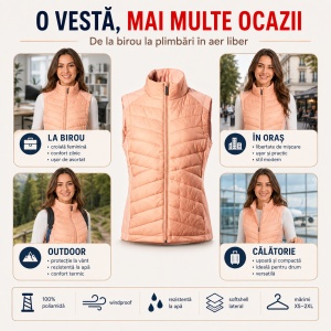 Vestă Damă tip Jachetă Hibridă Matlasată și Softshell – Cross 558 - Img 6