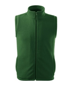 Vesta fleece polar unisex de culoare verde inchis