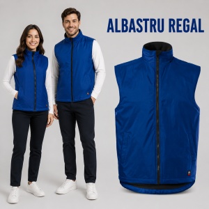 Vestă Unisex Bărbat Damă tip Jachetă fără Mâneci, Călduroasă cu Fleece și Fermoar – Body Warmer 509 - Img 12