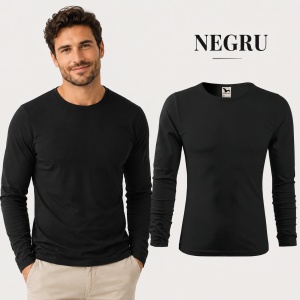 Bluză Bărbați Malfini FIT-T LS 119, 100% Bumbac, Mâneci Lungi, Slim Fit, 160 g/m², Guler Rotund - Img 21