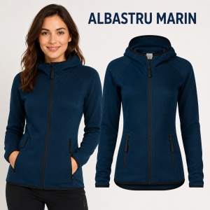 Bluză Damă tip Hanorac Jachetă Stretch Fleece cu Glugă și Fermoar – Direct 418 - Img 12