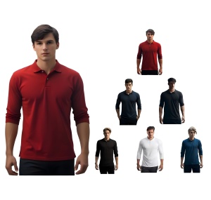 Bluză Polo pentru Bărbați cu Mânecă Lungă | Stil Office | 6 Culori - 211