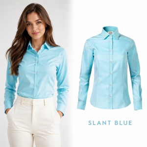 Cămașă Damă Elegantă din 100% Bumbac, Premium – Office & Business, Mânecă Lungă, Croială Cambrată - Img 11