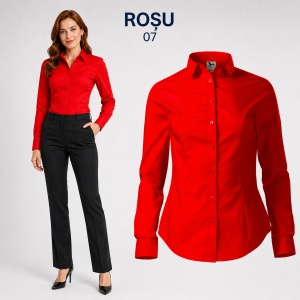Cămașă damă tip office Malfini 229 Style LS, 100% bumbac, croială feminină și mânecă lungă - Img 15