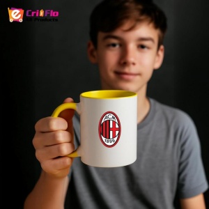 Cana AC Milan Italia , cu logoul stema echipei, Cadoul Perfect - Img 33