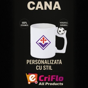 Cana ACF Fiorentina Italia , cu logoul stema echipei, Cadoul Perfect - Img 13