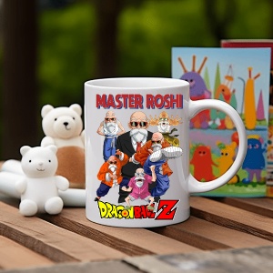 Cana alba pentru copii personalizata personajul Master Roshi Dragon Ball Z - cadou - Img 2