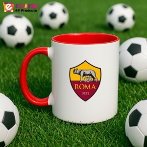 Cana AS Roma Italia , cu logoul stema echipei, Cadoul Perfect - Img 46