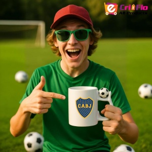 Cana Boca Juniors Argentina , cu logoul stema echipei, Cadoul Perfect - Img 12