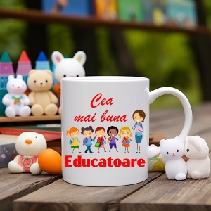 Cana cadou personalizata cu textul: Cea mai buna educatoare