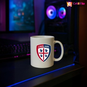 Cana Cagliari Calcio Italia , cu logoul stema echipei, Cadoul Perfect - Img 16