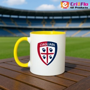 Cana Cagliari Calcio Italia , cu logoul stema echipei, Cadoul Perfect - Img 32