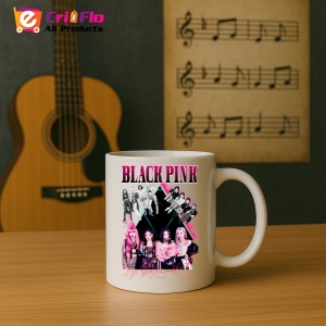 Cana K-POP cu formatia trupa KPOP BLACKPINK AUTOGRAF ROSU 615 - Img 15