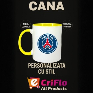 Cana Paris Saint Germain Franta , cu logoul stema echipei, Cadoul Perfect - Img 30