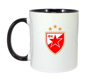 Cana Red Star Belgrade Serbia , cu logoul stema echipei, Cadoul Perfect - Img 6