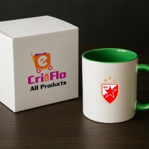 Cana Red Star Belgrade Serbia , cu logoul stema echipei, Cadoul Perfect - Img 19