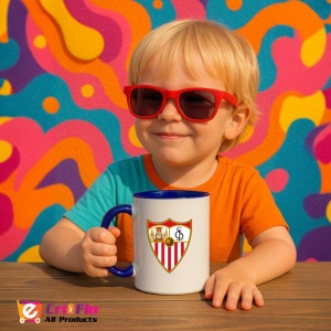Cana Sevilla FC Spania , cu logoul stema echipei, Cadoul Perfect - Img 28