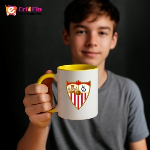 Cana Sevilla FC Spania , cu logoul stema echipei, Cadoul Perfect - Img 33