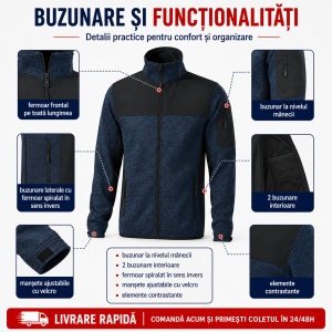 Geacă Bărbați tip Jachetă Softshell cu Fleece, Modernă și Confortabilă – Casual 550 - Img 9