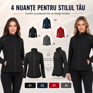 Geacă Damă tip Jachetă Softshell fără Glugă, Impermeabilă și Elastică – Valley 537 - Img 8