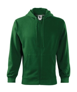 Hanorac barbat tip bluza cu fermoar si 2 buzunare de culoare verde inchis