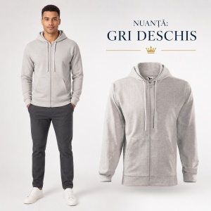 Hanorac Bărbați cu Fermoar și Glugă Malfini 410 Trendy Zipper – 300 g/m² - Img 15