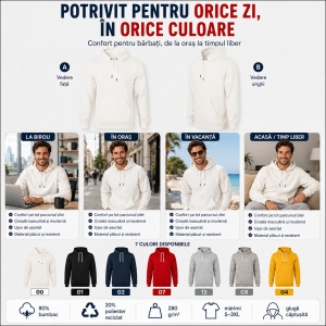 Hanorac Bărbați Malfini 840 Break – 280 g/m², 80% Bumbac, S–3XL - Img 7