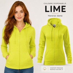 Hanorac Damă cu Fermoar și Glugă Malfini 411 Trendy Zipper – 300 g/m² - Img 19