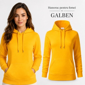 Hanorac Damă cu Glugă și Buzunar Marsupiu Malfini F14 Cape Free – 320 g/m² - Img 14