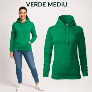 Hanorac Damă cu Glugă și Buzunar Tip Marsupiu Malfini 414 Cape – 320 g/m² - Img 32