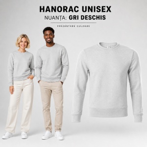 Hanorac unisex fără glugă tip bluză, pentru damă și bărbat, 260 g/m² - Img 15