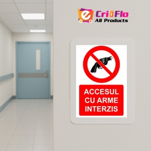 Indicator Accesul cu arme interzis indicator de interzicere, Sticker autocolant - Img 5