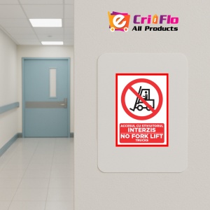 Indicator Accesul cu stivuitorul interzis no forklift trucks, Sticker autocolant - Img 5