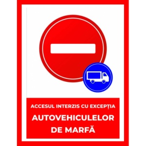 Indicator Accesul interzis cu exceptia autovehiculelor de marfa, Sticker autocolant