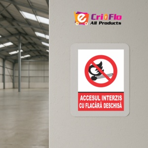 Indicator Accesul interzis cu flacara deschisa, Sticker autocolant - Img 4