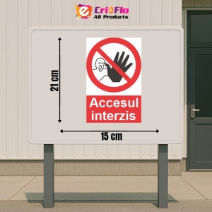 Indicator accesul interzis indicatoare protectia muncii, Sticker autocolant - Img 2